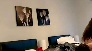 Wild big tit slut takes on two college boners