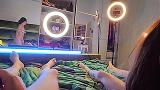 Interracial Pounding Foursome with Double Blowjob