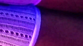 Masturbating with White Fishnet Stockings Between the Thighs of My Charming Black Slut