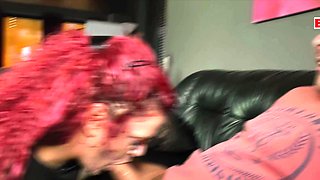 German redhead BBW milf neighbor approached and fucked