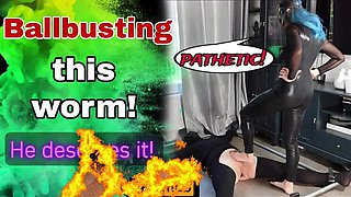 MILF Stepmom Dominates Slave With Brutal Ballbusting & CBT Bondage - Femdom Training Punishment