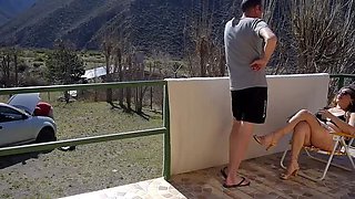 Cheating Latina Wife LadyRoma Fucks Neighbor While Cuckold Husband Works on Car