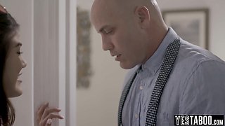 Mature stepdad seduces teen stepdaughter