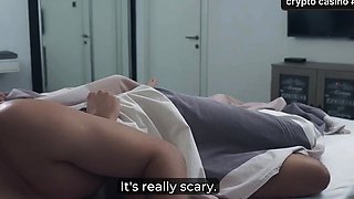 Step mom entices stepson in stormy share bed, creampie