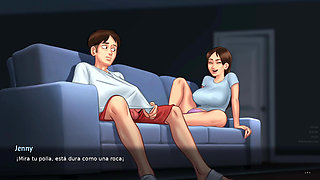 Perterent stepsister gets into the tenant's room and they end up making love - summertime saga