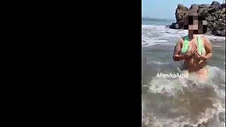 Smriti jain New Video near the beach full open nude
