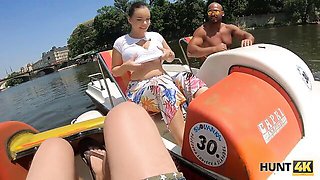 Public pickups scene with shaggy Sofia Lee from Hunt4k