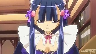 Japanese MILF Hentai Anime: Busty Maid Gets Caught Giving the Boss a Tits-Job - Uncensored