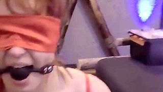 Multiple Orgasms on Sybian While Bondage BDSM Play in Dungeon