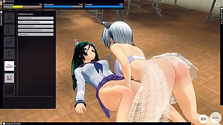 3D Hentai Neko Girls Lesbians Cum