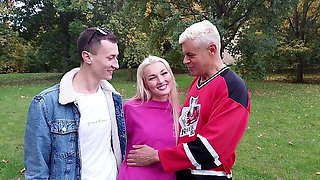 Charlie's big dick meets Porno Dan in a wild threesome with Lovita Fate